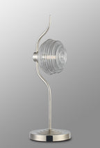 Luminosity Designs Ltd - Cyril 1 Light Table Lamp, Polished Nickel with 160mm Ridged Coloured Glass - Luminosity Designs Ltd