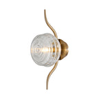 Luminosity Designs Ltd - Cyril 1 Light Wall/Flush Light, Antique Brass with 160mm Ridged Coloured Glass - Luminosity Designs Ltd