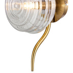 Luminosity Designs Ltd - Cyril 1 Light Wall/Flush Light, Antique Brass with 160mm Ridged Coloured Glass - Luminosity Designs Ltd
