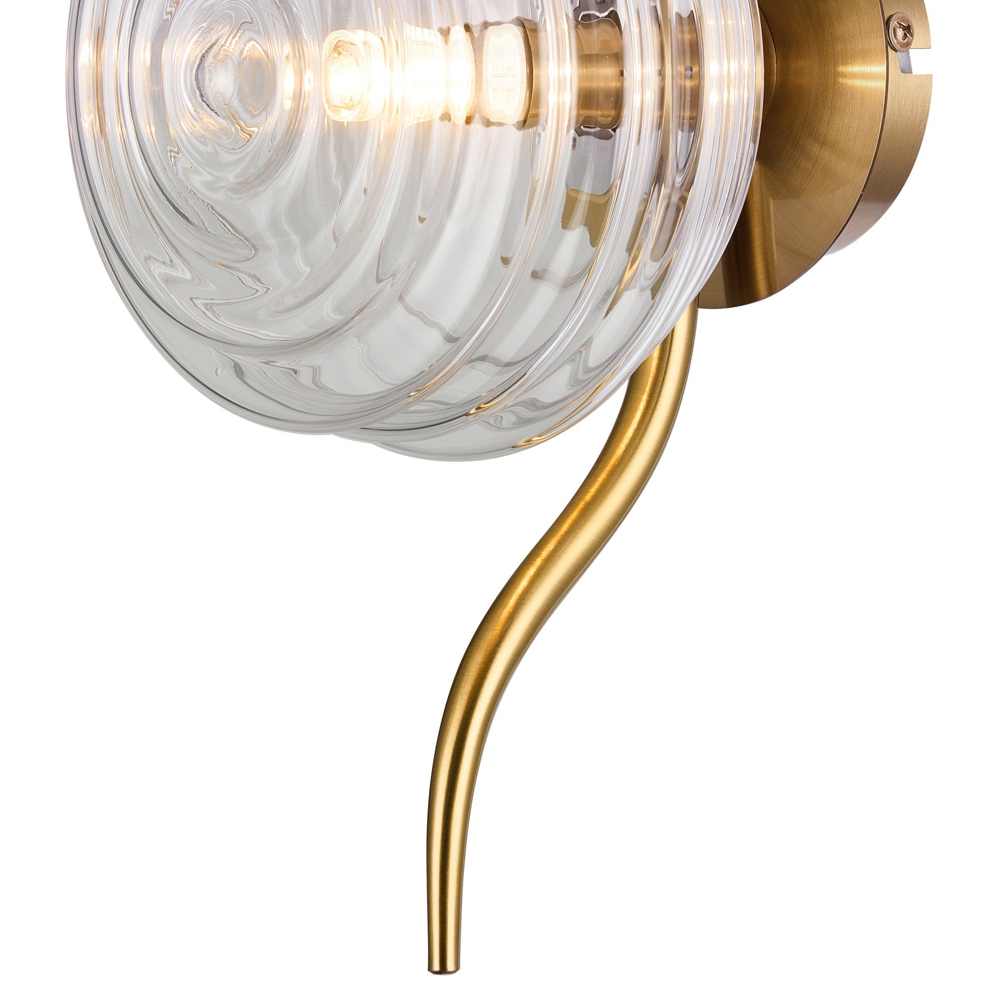 Luminosity Designs Ltd - Cyril 1 Light Wall/Flush Light, Antique Brass with 160mm Ridged Coloured Glass - Luminosity Designs Ltd