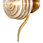 Luminosity Designs Ltd - Cyril 1 Light Wall/Flush Light, Antique Brass with 160mm Ridged Coloured Glass - Luminosity Designs Ltd