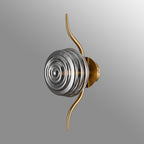 Luminosity Designs Ltd - Cyril 1 Light Wall/Flush Light, Antique Brass with 160mm Ridged Coloured Glass - Luminosity Designs Ltd