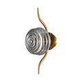 Luminosity Designs Ltd - Cyril 1 Light Wall/Flush Light, Antique Brass with 160mm Ridged Coloured Glass - Luminosity Designs Ltd