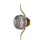 Luminosity Designs Ltd - Cyril 1 Light Wall/Flush Light, Antique Brass with 160mm Ridged Coloured Glass - Luminosity Designs Ltd