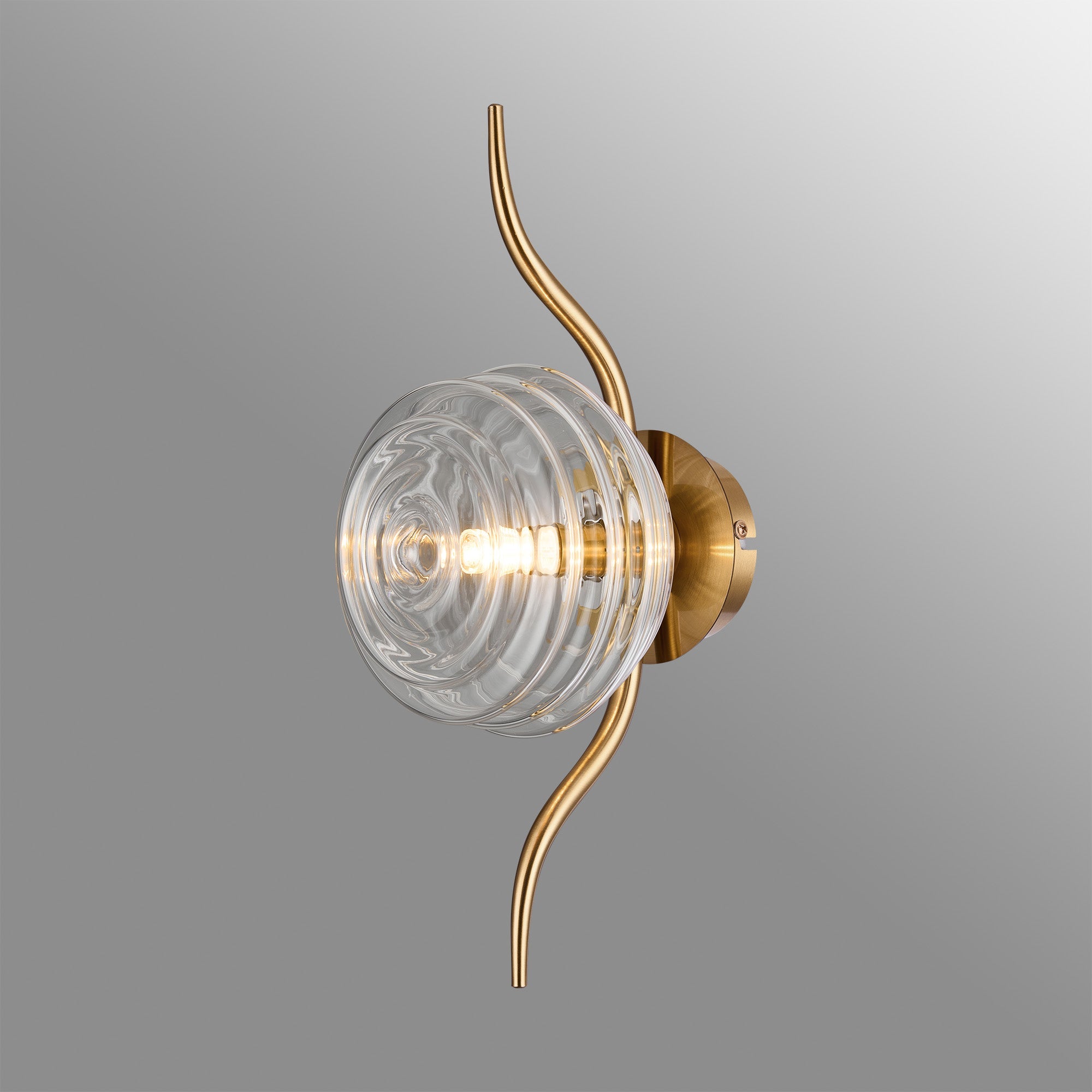 Luminosity Designs Ltd - Cyril 1 Light Wall/Flush Light, Antique Brass with 160mm Ridged Coloured Glass - Luminosity Designs Ltd