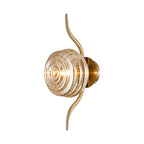 Luminosity Designs Ltd - Cyril 1 Light Wall/Flush Light, Antique Brass with 160mm Ridged Coloured Glass - Luminosity Designs Ltd