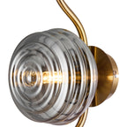 Luminosity Designs Ltd - Cyril 1 Light Wall/Flush Light, Antique Brass with 160mm Ridged Coloured Glass - Luminosity Designs Ltd