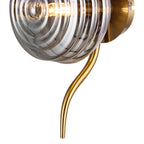 Luminosity Designs Ltd - Cyril 1 Light Wall/Flush Light, Antique Brass with 160mm Ridged Coloured Glass - Luminosity Designs Ltd