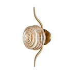Luminosity Designs Ltd - Cyril 1 Light Wall/Flush Light, Antique Brass with 160mm Ridged Coloured Glass - Luminosity Designs Ltd