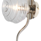 Luminosity Designs Ltd - Cyril 1 Light Wall/Flush Light, Polished Nickel with 160mm Ridged Coloured Glass - Luminosity Designs Ltd