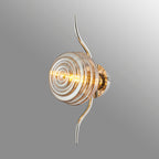 Luminosity Designs Ltd - Cyril 1 Light Wall/Flush Light, Polished Nickel with 160mm Ridged Coloured Glass - Luminosity Designs Ltd
