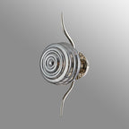Luminosity Designs Ltd - Cyril 1 Light Wall/Flush Light, Polished Nickel with 160mm Ridged Coloured Glass - Luminosity Designs Ltd