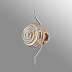 Luminosity Designs Ltd - Cyril 1 Light Wall/Flush Light, Polished Nickel with 160mm Ridged Coloured Glass - Luminosity Designs Ltd