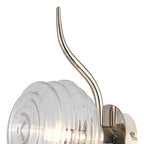 Luminosity Designs Ltd - Cyril 1 Light Wall/Flush Light, Polished Nickel with 160mm Ridged Coloured Glass - Luminosity Designs Ltd