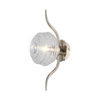 Luminosity Designs Ltd - Cyril 1 Light Wall/Flush Light, Polished Nickel with 160mm Ridged Coloured Glass - Luminosity Designs Ltd