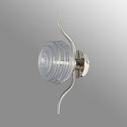 Luminosity Designs Ltd - Cyril 1 Light Wall/Flush Light, Polished Nickel with 160mm Ridged Coloured Glass - Luminosity Designs Ltd