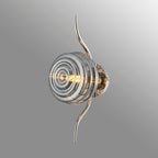 Luminosity Designs Ltd - Cyril 1 Light Wall/Flush Light, Polished Nickel with 160mm Ridged Coloured Glass - Luminosity Designs Ltd