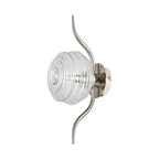 Luminosity Designs Ltd - Cyril 1 Light Wall/Flush Light, Polished Nickel with 160mm Ridged Coloured Glass - Luminosity Designs Ltd