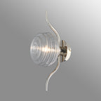 Luminosity Designs Ltd - Cyril 1 Light Wall/Flush Light, Polished Nickel with 160mm Ridged Coloured Glass - Luminosity Designs Ltd