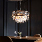 Abigail Bright 9 Light Chandelier Pendant with Concave Clear Glass