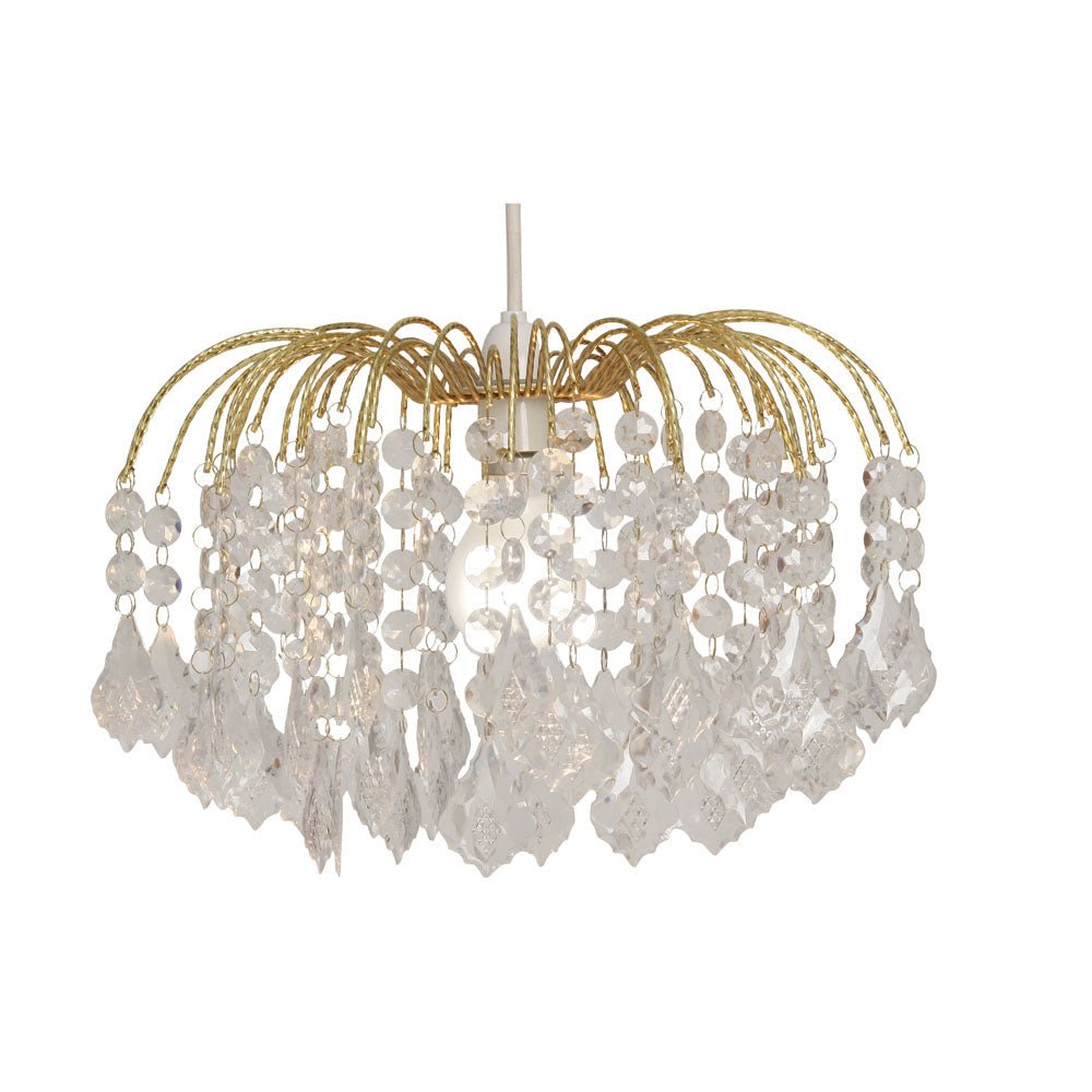 Oaks Lighting - Dacia Beaded Acrylic Chandelier Pendant Shade with Curved Metalwork for all Pendant Types - Luminosity Designs Ltd