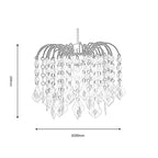 Oaks Lighting - Dacia Beaded Acrylic Chandelier Pendant Shade with Curved Metalwork for all Pendant Types - Luminosity Designs Ltd