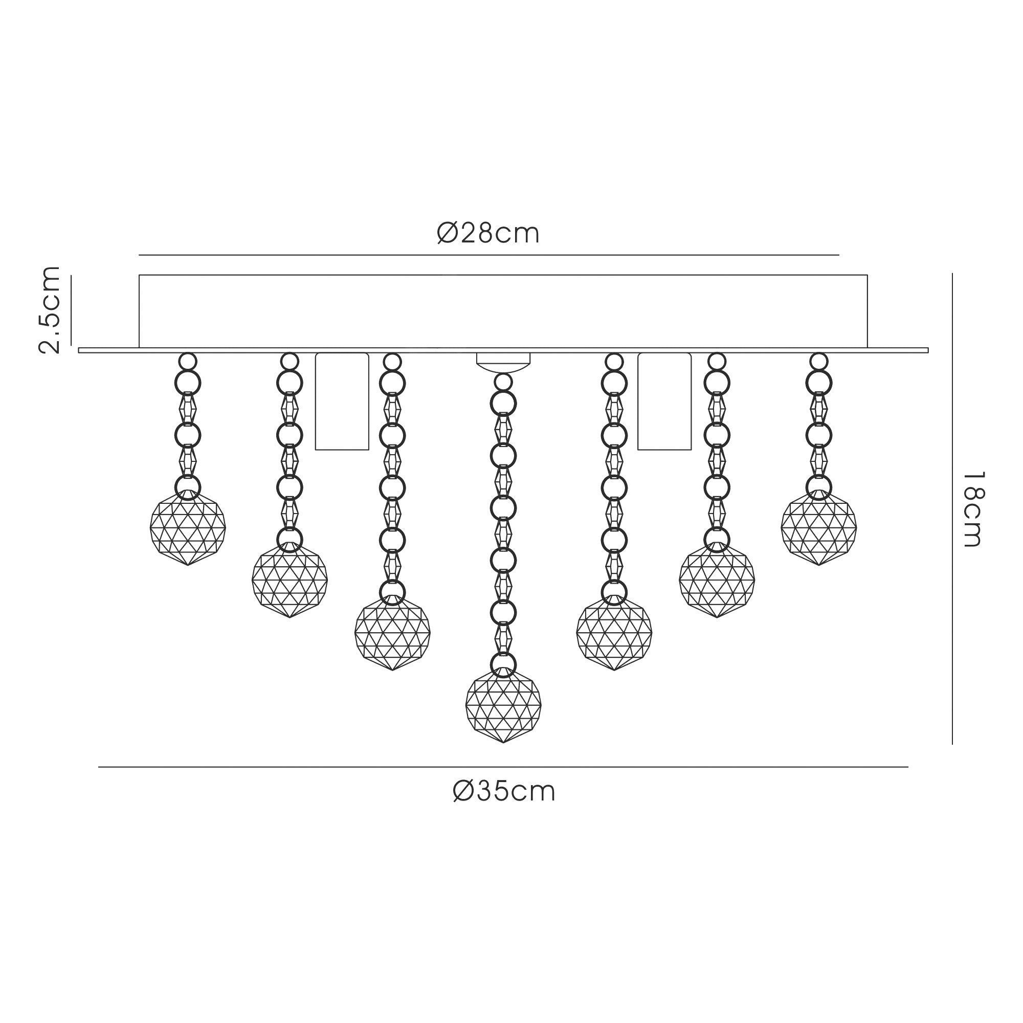 Deco - Dahlia Small Crystal Flush Ceiling - Luminosity Designs Ltd