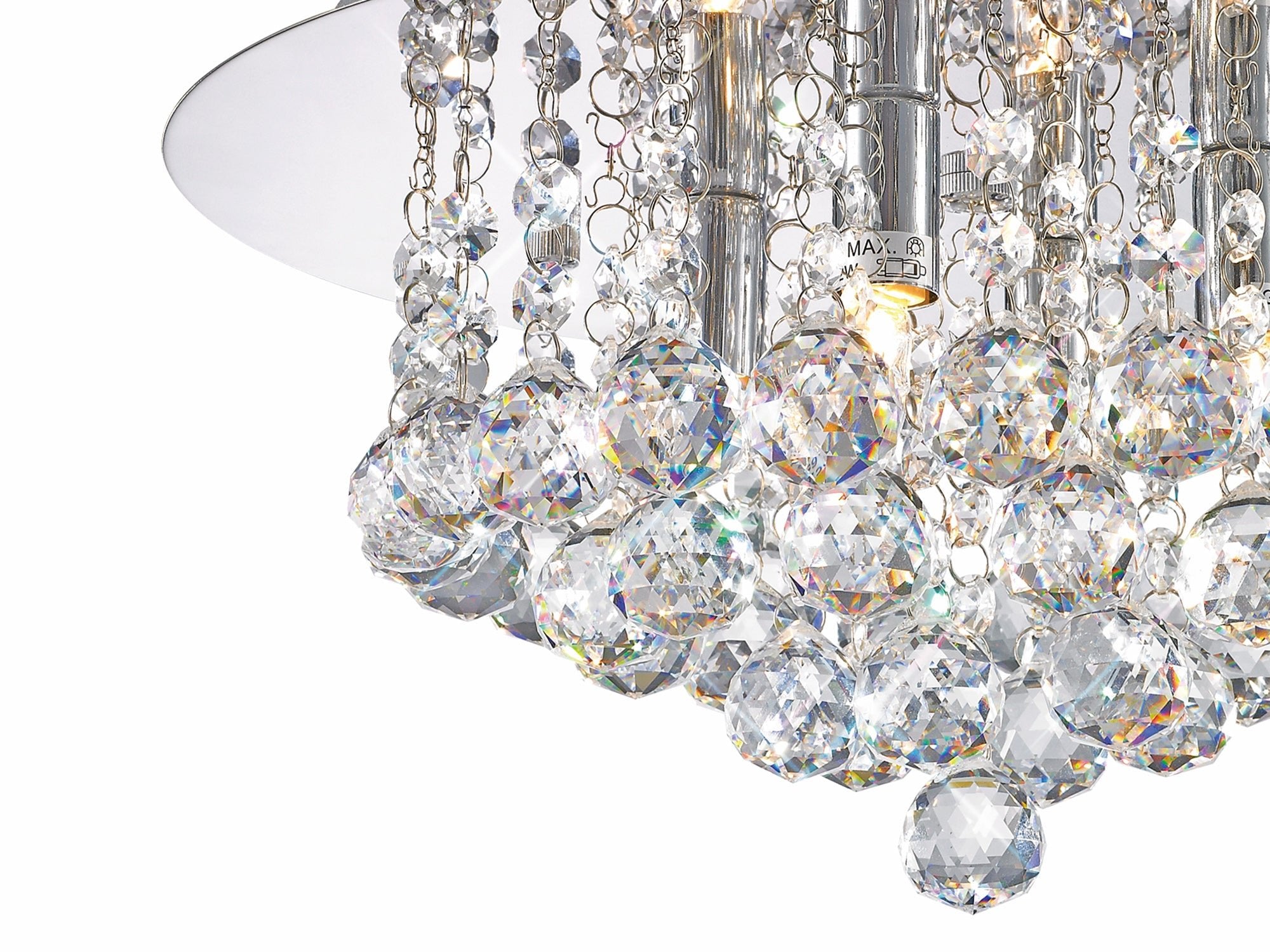 Deco - Dahlia Small Crystal Flush Ceiling - Luminosity Designs Ltd