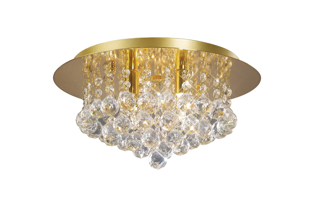 Deco - Dahlia Small Crystal Flush Ceiling - Luminosity Designs Ltd