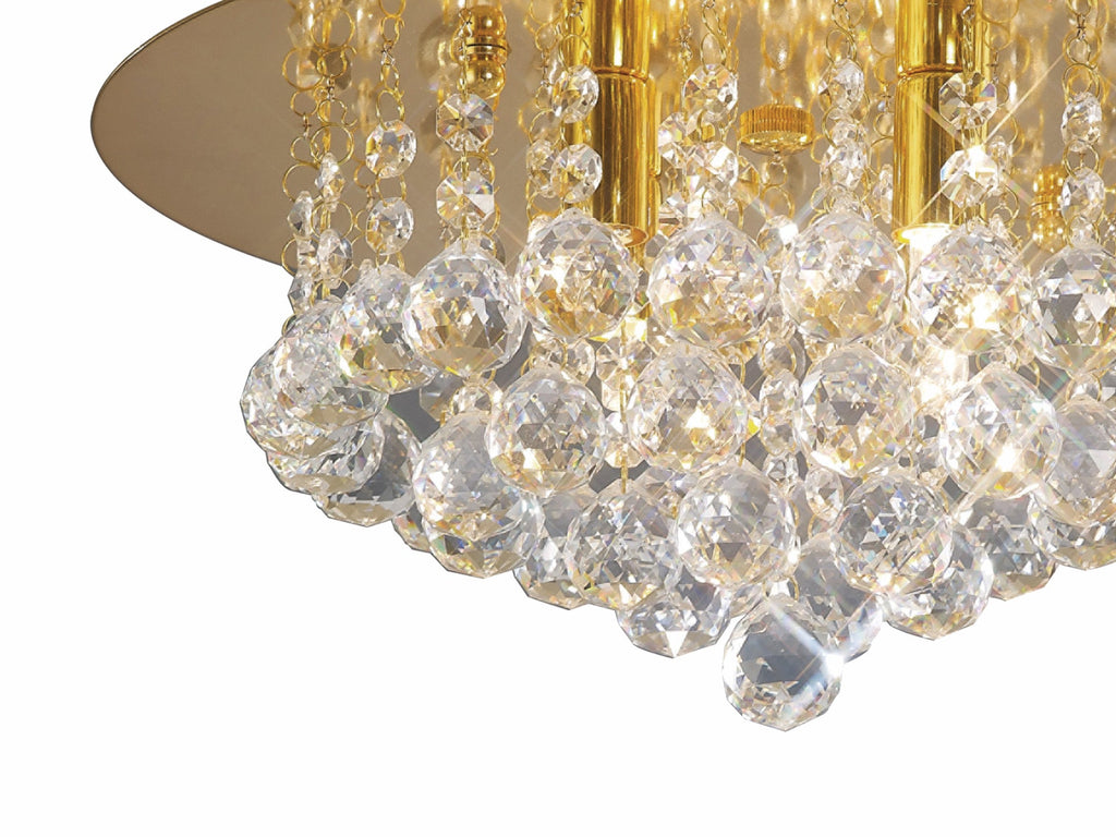 Deco - Dahlia Small Crystal Flush Ceiling - Luminosity Designs Ltd