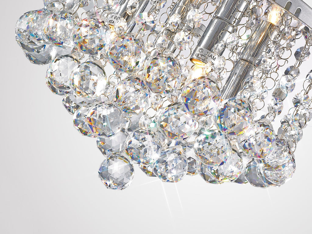 Deco - Dahlia Small Crystal Flush Ceiling - Luminosity Designs Ltd
