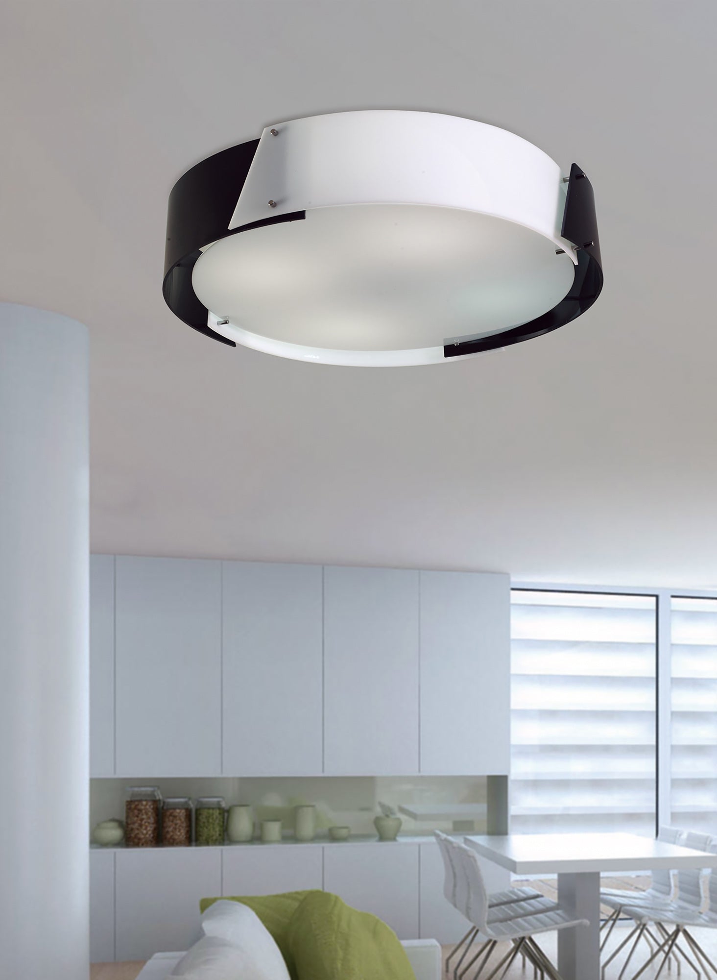 Diyas - Dakota Medium 4 Light Ceiling Flush Fitting in a Retro Style (DIYAS IL30673) - Luminosity Designs Ltd