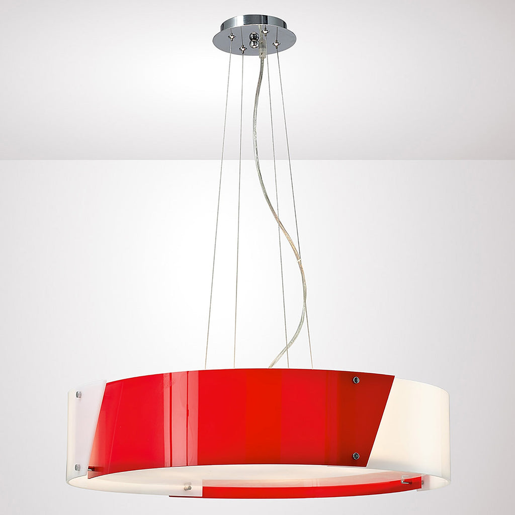 Diyas - Dakota Medium 4 Light Pendant with a Retro Style (DIYAS IL30674RD) - Luminosity Designs Ltd