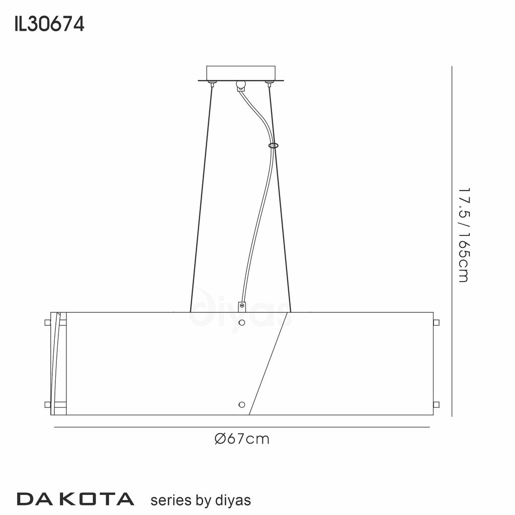 Diyas - Dakota Medium 4 Light Pendant with a Retro Style (DIYAS IL30674RD) - Luminosity Designs Ltd