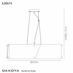 Diyas - Dakota Medium 4 Light Pendant with a Retro Style (DIYAS IL30674RD) - Luminosity Designs Ltd