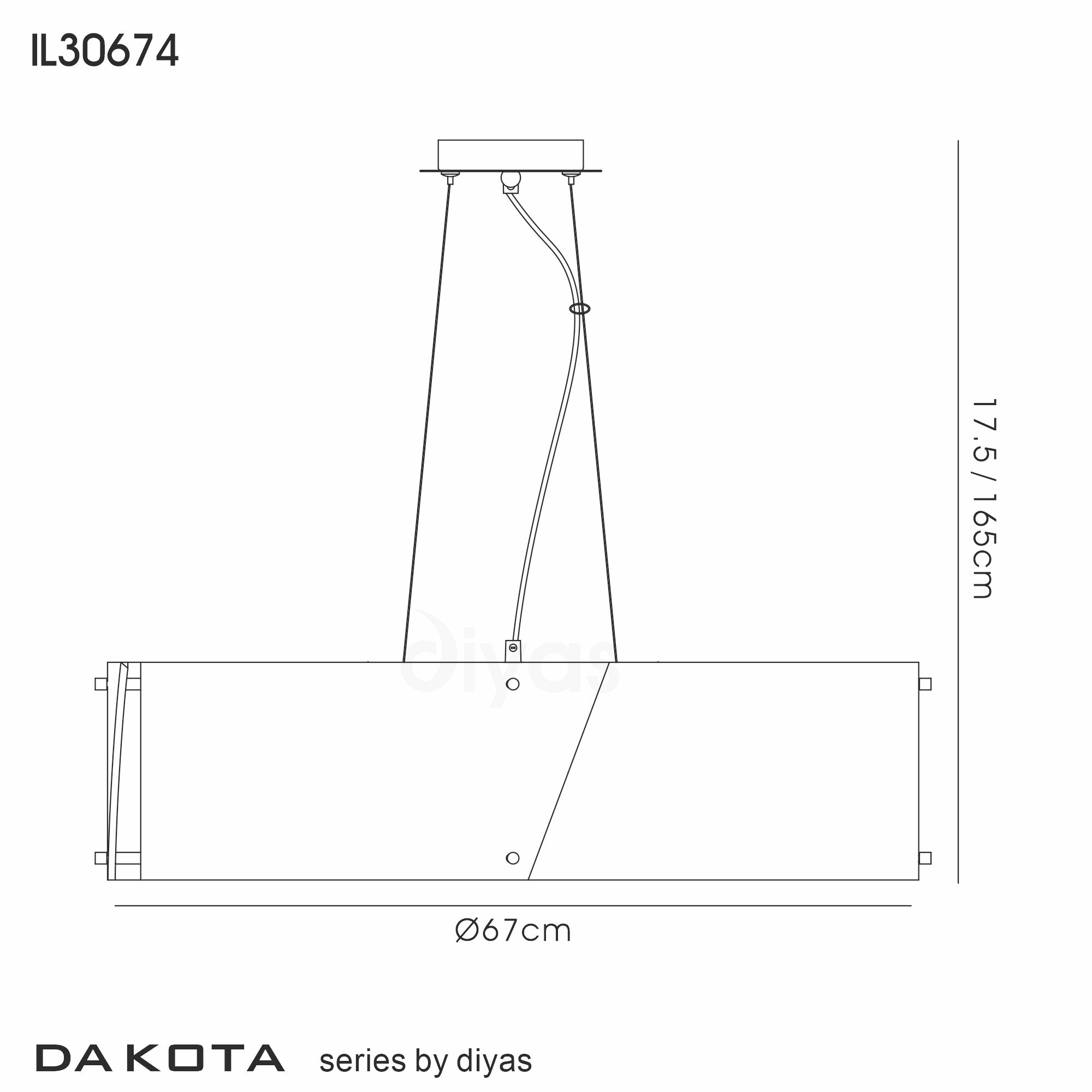 Diyas - Dakota Medium 4 Light Pendant with a Retro Style (DIYAS IL30674RD) - Luminosity Designs Ltd