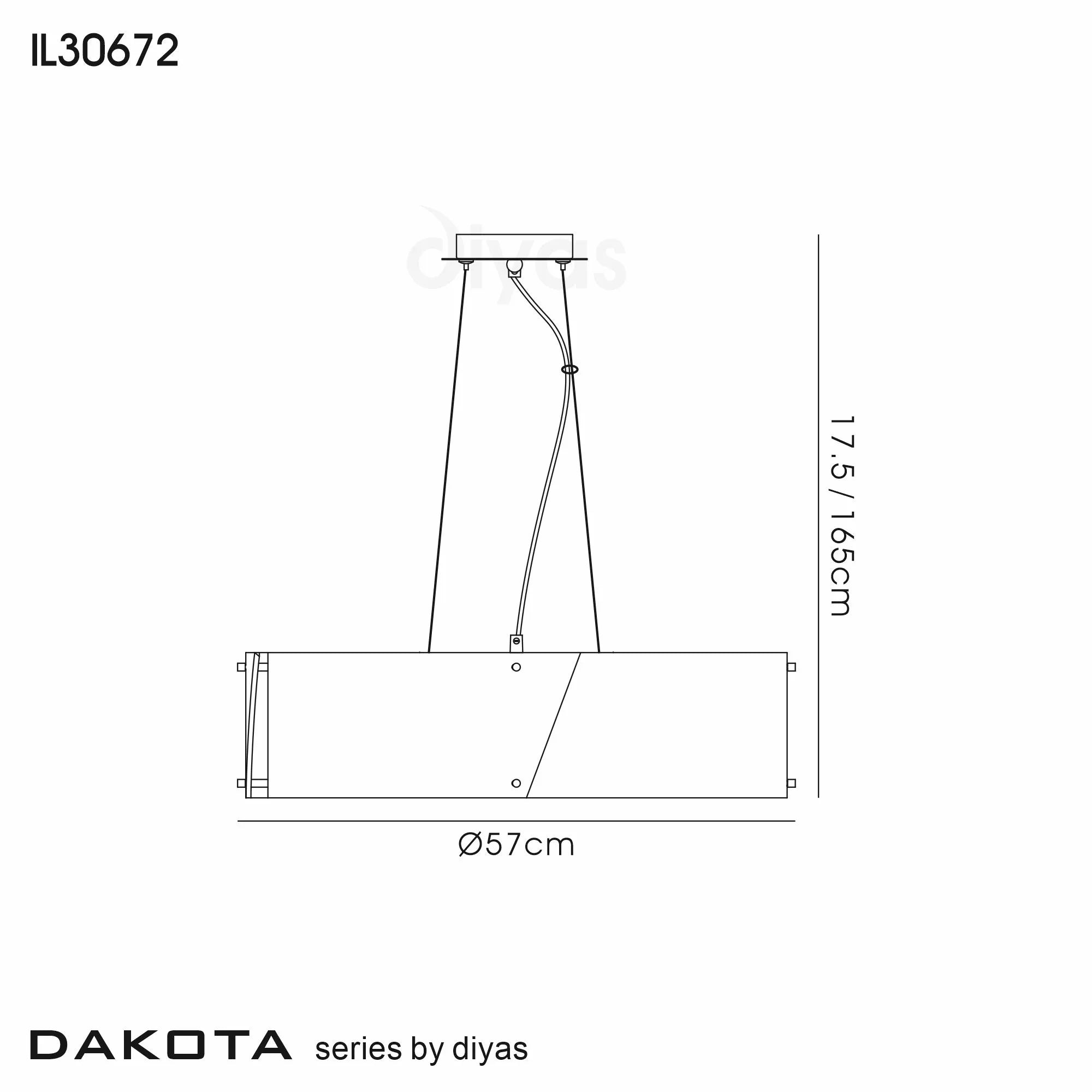 Diyas - Dakota Ring Pendant, Small 4 Light E27, Polished Chrome & Acrylic (DIYAS IL30672) - Luminosity Designs Ltd