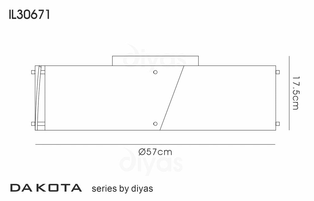 Diyas - Dakota Small 4 Light Ceiling Flush Fitting in a Retro Style (DIYAS IL30671) - Luminosity Designs Ltd