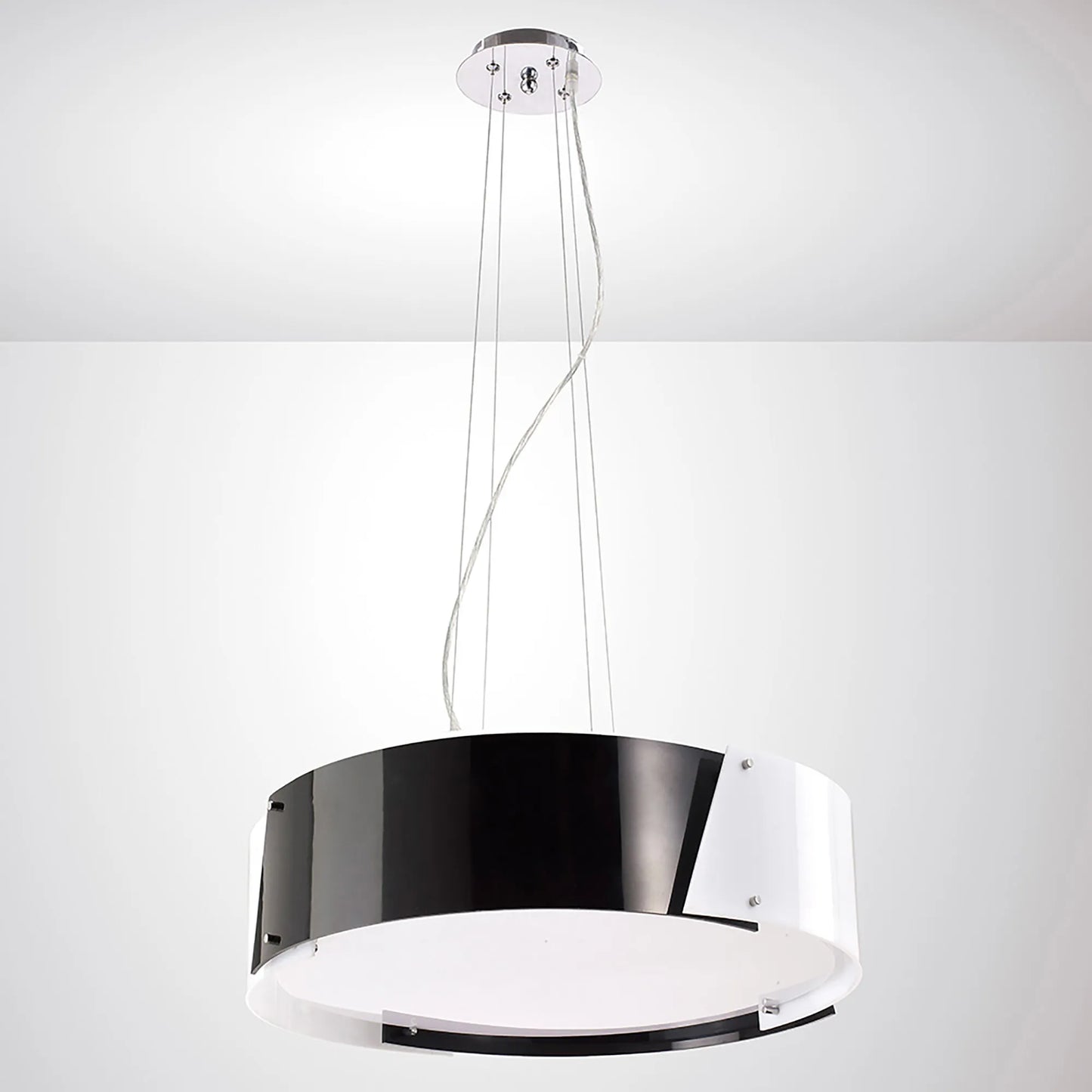 Dakota Ring Pendant, Small 4 Light E27, Polished Chrome &  Acrylic (DIYAS IL30672)