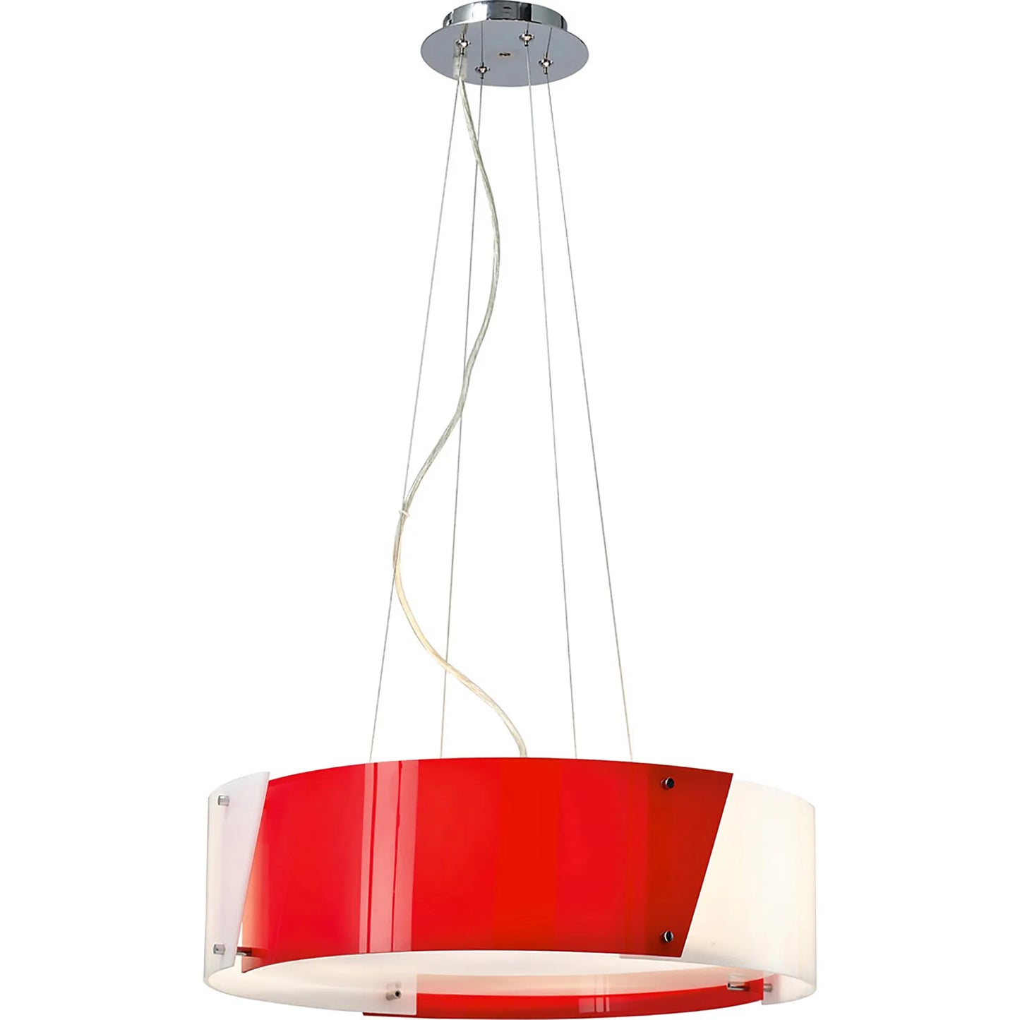 Dakota Ring Pendant, Small 4 Light E27, Polished Chrome &  Acrylic (DIYAS IL30672)