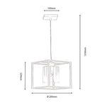 Oaks Lighting - Dalen Cuboid Pendant in Black Metal with Smoked Chrome Glass (Oaks 9482/1 BK) - Luminosity Designs Ltd