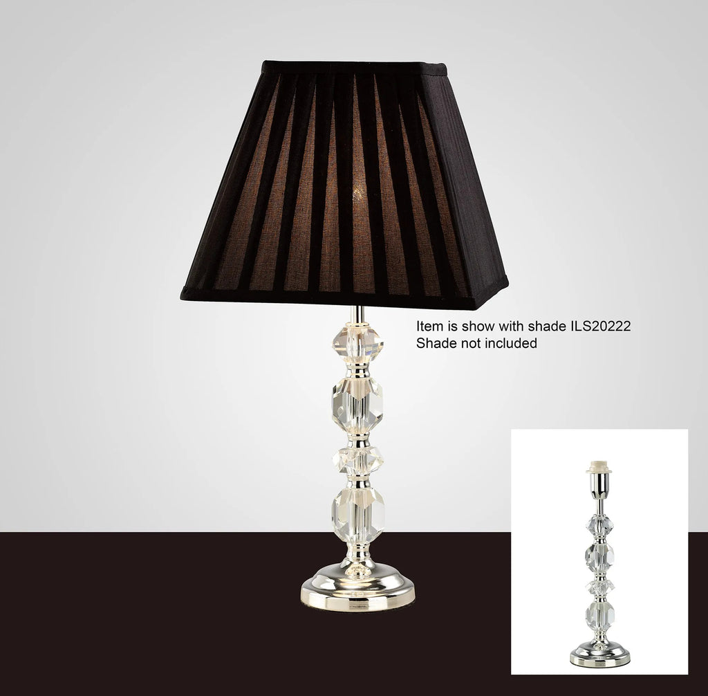 Diyas - Dana Crystal Table Lamp WITHOUT SHADE, 1 Light E14, Silver Finish (DIYAS IL11004) - Luminosity Designs Ltd