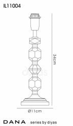 Diyas - Dana Crystal Table Lamp WITHOUT SHADE, 1 Light E14, Silver Finish (DIYAS IL11004) - Luminosity Designs Ltd