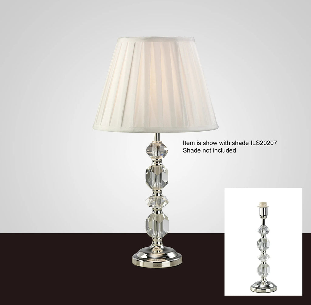 Diyas - Dana Crystal Table Lamp WITHOUT SHADE, 1 Light E14, Silver Finish (DIYAS IL11004) - Luminosity Designs Ltd