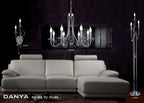 Diyas - Danya Chandelier Pendant, 6 Light E14, Polished Chrome/Crystal (Diyas IL40036) - Luminosity Designs Ltd