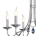 Diyas - Danya Chandelier Pendant, 6 Light E14, Polished Chrome/Crystal (Diyas IL40036) - Luminosity Designs Ltd