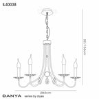 Diyas - Danya Chandelier Pendant, 8 Light E14, Polished Chrome/Crystal (Diyas IL40038) - Luminosity Designs Ltd