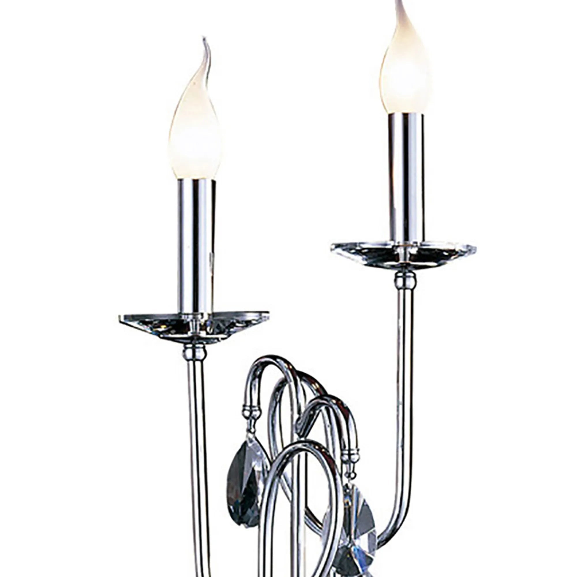 Diyas - Danya Table Lamp, 2 Light E14. Polished Chrome/Crystal (Diyas IL40039) - Luminosity Designs Ltd