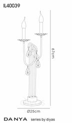 Diyas - Danya Table Lamp, 2 Light E14. Polished Chrome/Crystal (Diyas IL40039) - Luminosity Designs Ltd
