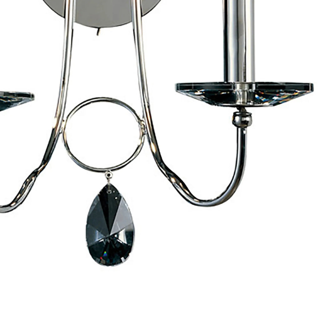 Diyas - Danya Wall Lamp, 2 Light E14, Polished Chrome/Crystal (Diyas IL40032) - Luminosity Designs Ltd